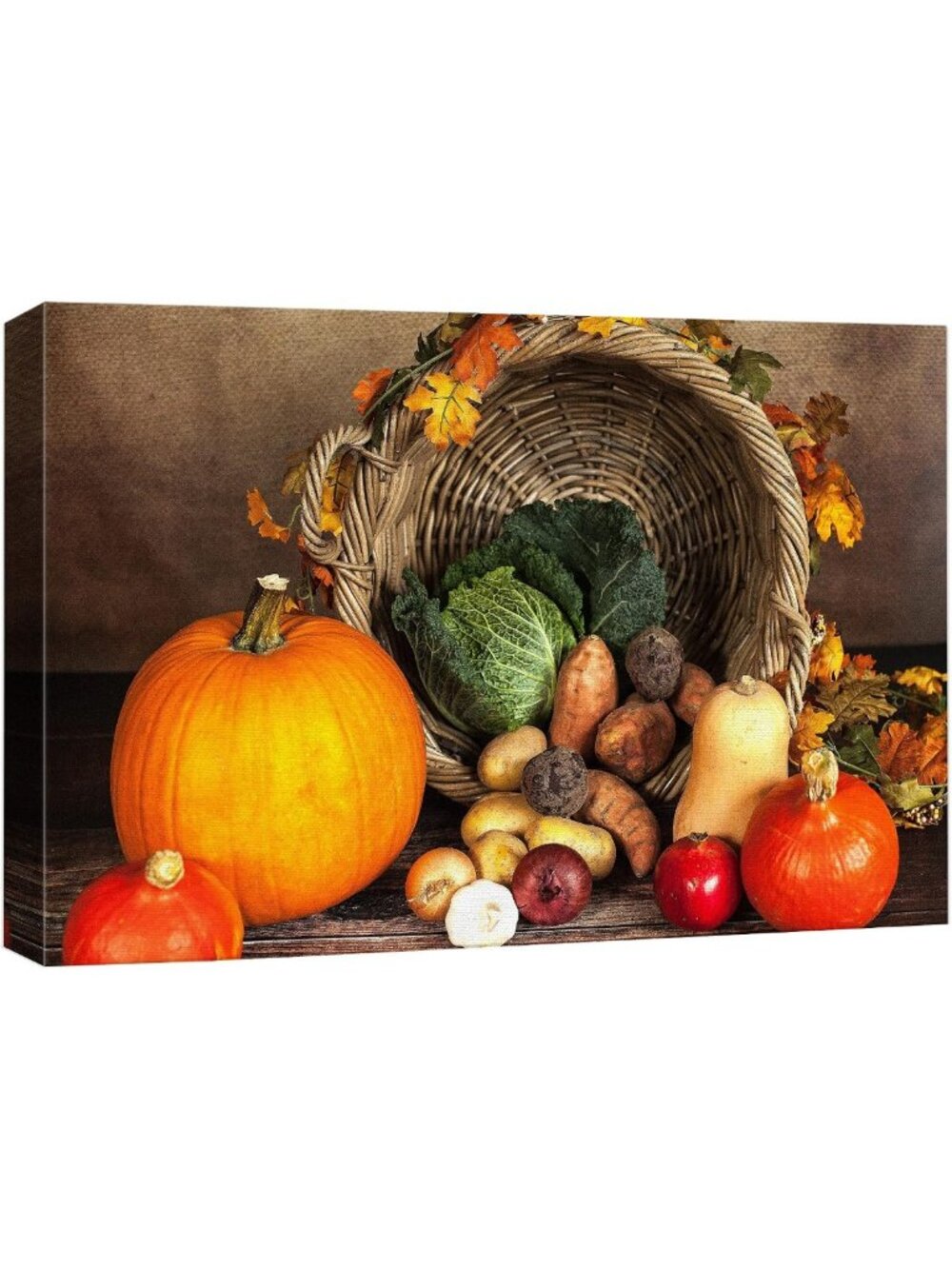 Framed Canvas Print Autumn Wall Art - Pumpkin Harvest Nature Photography 24x36